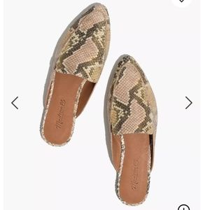 Madewell- The Frances Skimmer Mule in Snake Embossed Leather